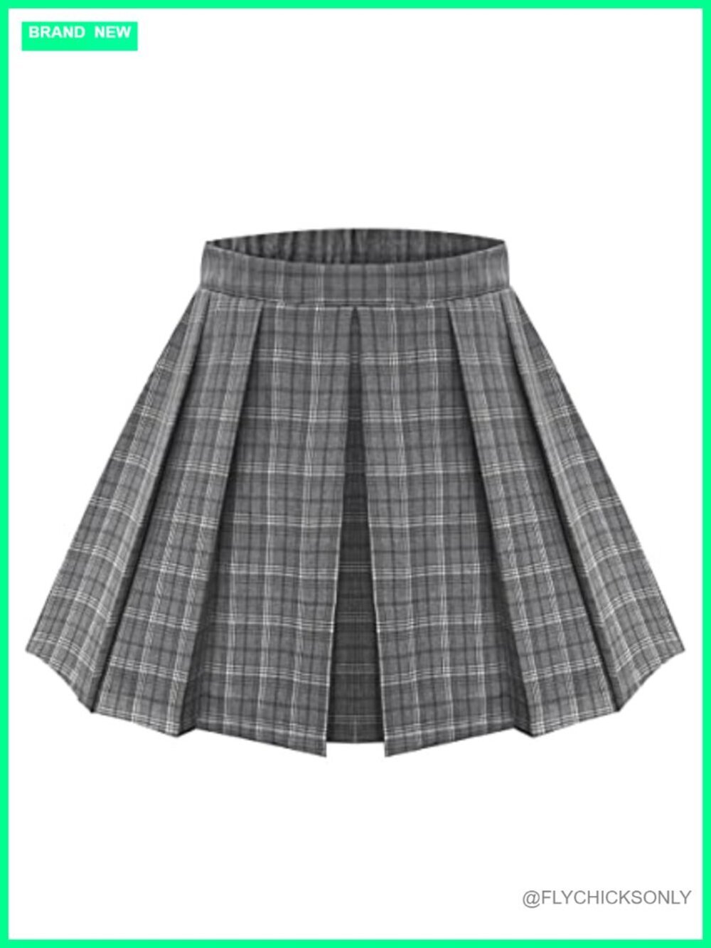 Plus Size Pleated Skater Skirt, Elastic Waist Mini, A-Line Flared Swing Hem,
